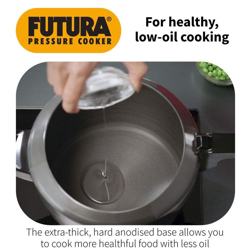 Hawkins Futura 5 Litre Pressure Cooker, Hard Anodised Inner Lid