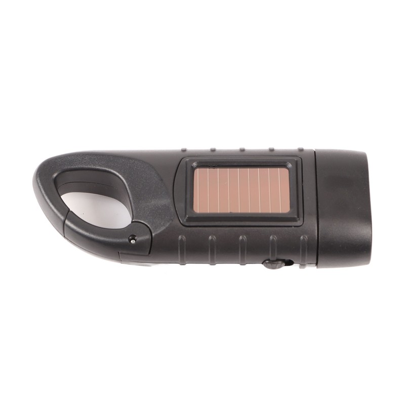 Hand Crank Solar Powered Rechargeable Flashlight Mini Solar Flashlight for