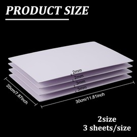 BENECREAT 6 Sheets 2/3mm White Foam Boards, 11.8x7.8inch Rectangle Foam PVC Sheet Poster Board Mount Board for Mounting, Crafts, Modelling, Art, Display, School Projects