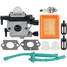 Hipa MM55 Carburetor for Sthil MM55C MM 55 Tiller String Trimmer Parts Carb Replace 4601-120-0600 ZAMA C1Q-S202A C1Q-S202 with Air Filter Fuel Line Kit