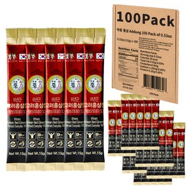 Addung 100 Pack of 0.53oz Korean Red Ginseng Extract Sticks - 6-Year-Old Ginseng for Optimal Benefits for You - Daily Upgrade - Perfect for Pre/Post Workout (100 Sticks of 0.53oz)