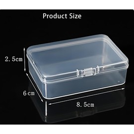 Small Storage Containers, 4.5x3.4 Inches Clear Rectangle Box for Collecting Small Items, Beads, Game Pieces, Business Cards, Crafts Accessories 12 Pcs