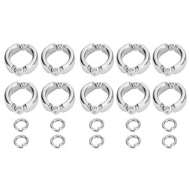 ViaGasaFamido Bird Foot Rings, Pack of 10 Parrots Metal Leg Ring Opening Clip Bird Outdoor Fly Training Activity Accessories for Small Medium Large Birds Training (#15)