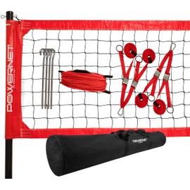 PowerNet Pro Volleyball Net, Perfect Outdoor Net, Men Women and Youth Adjustable Height, Carry Bag Included to Transport or Store, 32 Ft Wide