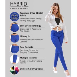 Hybrid & Company Women's Butt Lift Stretch Denim Jeans P37383SK Cobalt BLU 11
