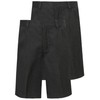 Boys Twin-Pack School Shorts - Adjustable Waist - Black Grey