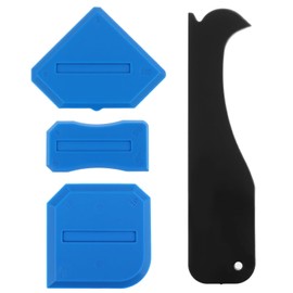 4 Pcs Caulking Tool Compatible With Sealant Grout Finishing Sealing Silicone Sealant Finishing Tool Grout Scraper Reuse Scraper Blue Caulk Kit For Kitchen Bathroom Floor Caulking Cleaning Sealing