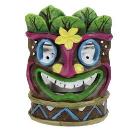 Northlight Smiling Floral Tiki Mask Tea Light Candle Holder - 4.5"