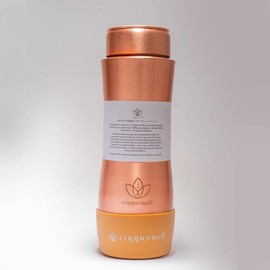 Copperwell Smooth Curve Copper Bottles: Exquisite Hand-Hammered Design with Timeless Elegance - Shape: Smooth Curve, Size: 34 oz