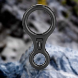 Climbing Rappel, Aluminum Alloy Peak Rescue Terminal 8 Descender Belaying Rappelling Equipment Carabiner Rock Rappelling Gear 35KN Maximum Breaking Strength(Black)