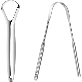 DERDOUT Tongue Scraper 2 -Tongue Scraper Metal Stainless Steel Tongue Scrapers for Adults Restore Fresh Breath Improve Taste and Oral Health with Our Tongue Cleaners Suitable for Men & Women Personal Hygiene