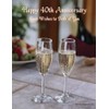 SassyXpressions 40th Anniversary Magnetic Greeting Card, Champagne Flute Design, 5.5