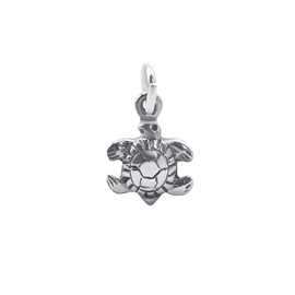 Silverly Sterling Silver Small Turtle Pendant - Tortoise Marine Life Charms for Necklace or Charm Bracelet - Beach Style Sealife Mermaid Jewellery for Women - Travel Gifts for Teenage Girls