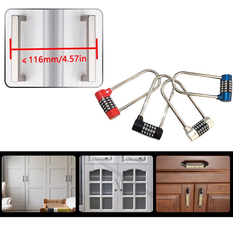 5 Digit Combination Padlock, Long Shackle Outdoor Code Padlock Lengthened