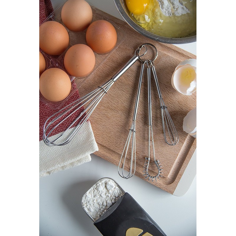 Fox Run 16607 Mini Whisks, Stainless Steel, Set of 4,