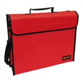 Better Office Products Large Fireproof Document Carry Bag, 16" x 5" x 12", Safe Storage Bag with Handle and Shoulder Strap, Water-Resistant, 5" Expansion Base (Red)