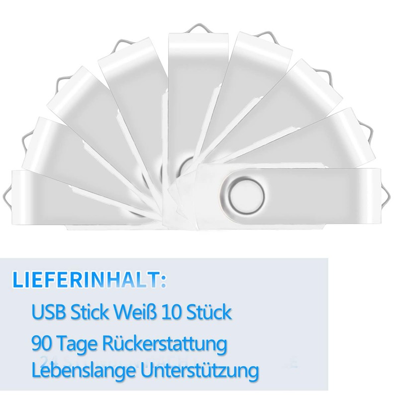 USB Sticks 2GB 10 Stück, AreTop Speicherstick Rotate Metall High