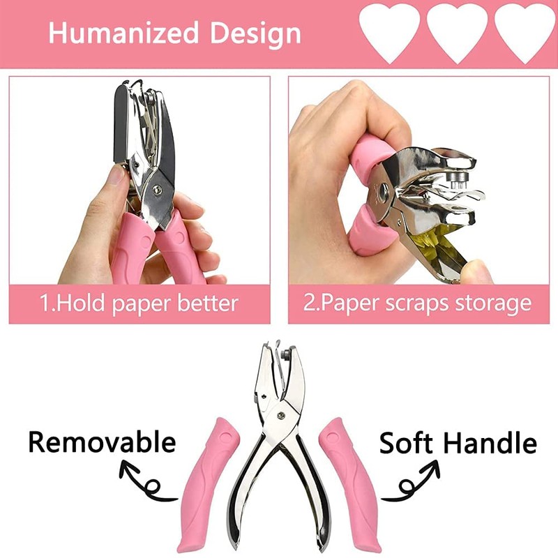 3 Pieces Punch Hole Punch, Hand Held Hole Punch, Paper