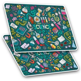 Rectangle Stickers (Set of 2) 10cm - Science Biology Chemistry Physics Uni Fun Decals for Laptops,Tablets,Luggage,Scrap Booking,Fridges, #8169