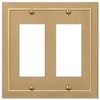Amerelle 57RRBZ Bethany Wallplate, 2 Rocker, Cast Metal, Brushed Bronze,