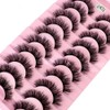 HBZGTLAD New 10 Pairs 3D Mink Lashes False Eyelashes Handmade