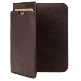 Vaultskin City - Slim Bifold Wallet with RFID Blocking for Cards and Cash (Brown)