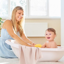 Susurration Muslin Baby Washcloths 23x23inch, Large Ultra-Absorbent 100% Cotton Baby Bath Wash Cloth Burp Cloth Soft Breathable Baby Face Towel for Newborn Baby Boy and Girl, 5Pack (Brown)