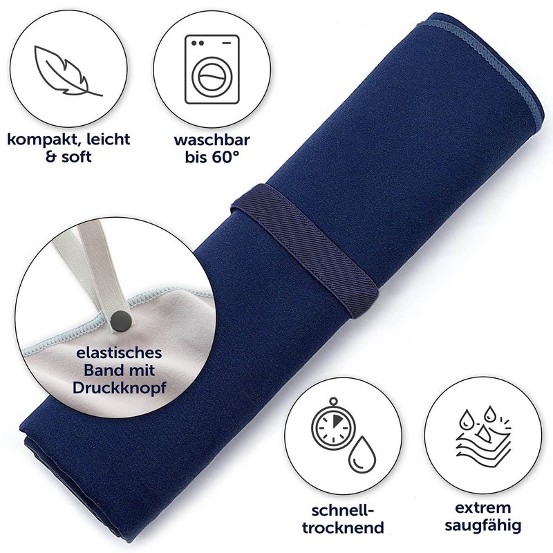 Blumtal microfibre towel, hand towels, ultra light, compact and quick-drying,