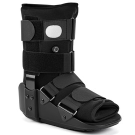 Medibot Advanced Walking Boot for Ankle Injuries & Fractures Adjustable Air Splint with Pump, Large Black, Fits Shoe Size 9.5-13.5'', Men and Women