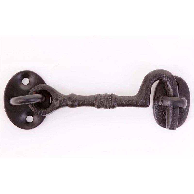 Black Cabin Hook 4-Inch Traditional Cast Iron Fancy Cabin Hook