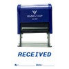 Received by Date Self Inking Rubber Stamp (Blue Ink) X-Large