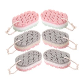 Ipetboom 6Pcs Three Bath Sponge Wipes Exfoliating Bath Towels for Adults Random Colors Soft Bathing Accessories for Refreshing Shower Experience