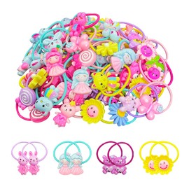 100 PCS Hair Ties for Baby Girls, Elastic Rubber Bands Colorful Hair Accessories Ponytail Holders for Kids Toddlers Little Girls
