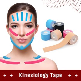 Kinesiology Tape 5m Roll Elastic Water Resistant Knee Athletic Physio Muscle Support Multi-Purpose Cohesive Bandage Wrap Sports Shoulder Elbow Waterproof Strips Tapes