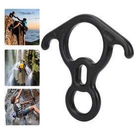 Climbing Device, 50KN Figure 8 Ring Carabiner Descender, Rappelling Gear Belay Device with Curved Ear, Aviation Aluminum Rigging Plate for Outdoor Climbing Belaying and Rappelling