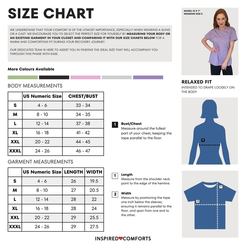 Womens Post Surgery Shirt (Lavender, 2XL)