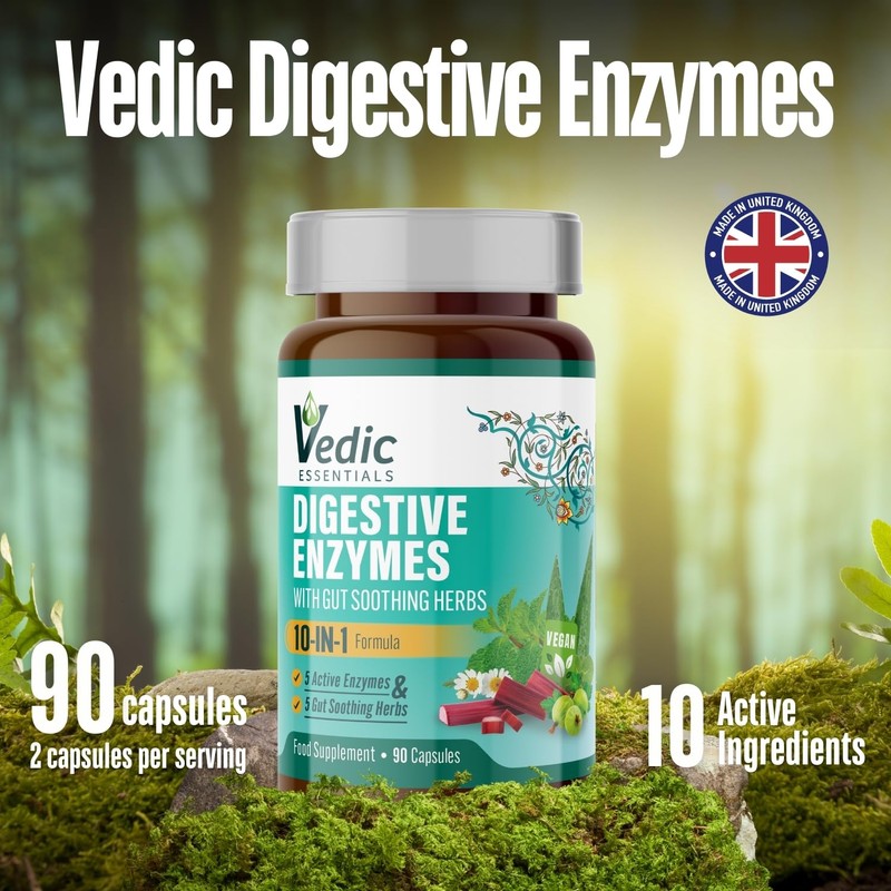 Vedic Digestive Enzymes + Herbs Complex for Better Digestion &