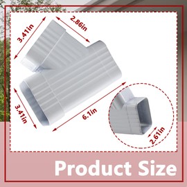 Rsoise Downspout Gutter Y Connector 2X3 Gutter Downspout Y Connector 2x3 Gutter y Connector 2x3 Rain Gutter Downspout(White 1Pcs)