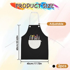 Molain 2 Stück Malschürze Kinder, Malkittel Kinder Mit Tasche schürze kinder schule malkittel schule Kochschürze Kinder für Malen Kochen Backen Gartenarbeit DIY Kunst(Grau und Schwarz)