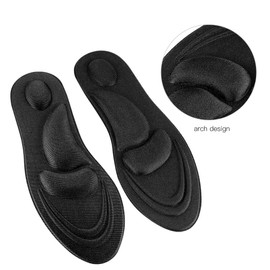 Shoe Sole, Orthopaedic Memory Foam Sole Reduces Stress for Sports Shoes for Mountaineering Shoes for Work Shoes (Black, Plug 1 x 1.4 x 3.2 mm)