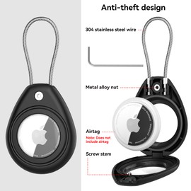 DLENP Pendant for AirTag, silver black