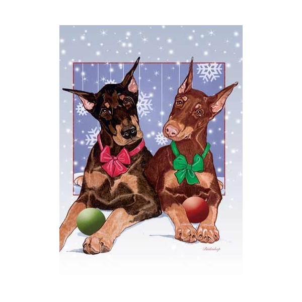 Doberman Pinscher Christmas Cards : 10 Holiday Cards with Envelopes