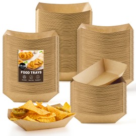 ZORRITA ZORRITA 1/4 Lb Mini Paper Food Trays, 100 Pack Disposable Small Food Boats Bulk Brown Kraft Paper Serving Baskets for Individual Party Nachos Snacks Fries and Pet Food