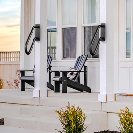 Xesi Wall Mount Handrails for Outdoor Steps with DIY Installation Tool Kit, U-shaped Grab Bars for Stairs, Garage Entrance or Patio Steps - Sturdy Wrough Iron 330 Lbs Capacity Anti-slip Handrail