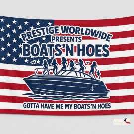 Funny Boats N Hoes Flag 3x5 ft Printed Polyester American Flag Banner Decor NEW