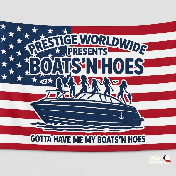 Funny Boats N Hoes Flag 3x5 ft Printed Polyester American