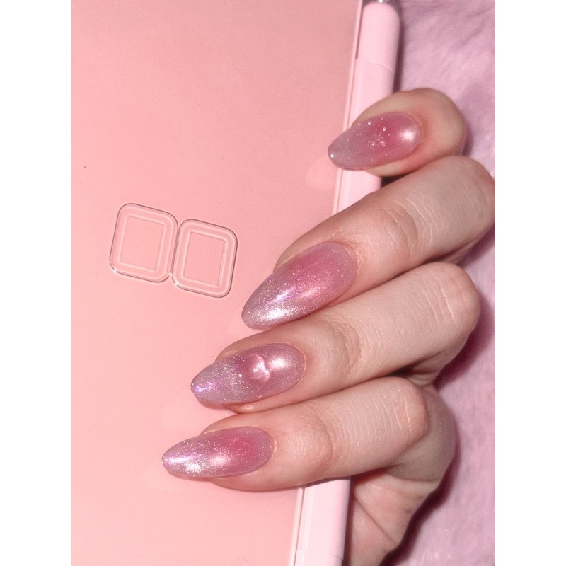 [Glass nail emboss ribbon] Lowell - Short Oval / [유리알네일엠보리본]