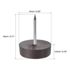 uxcell Furniture Feet Nail Plastic Glide Nails Chair Table Leg Protector Pads 14mm Dia Brown 20pcs