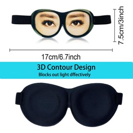 2pcs Funny 3D Eye Mask,Soft Fluffy Sleeping Mask,Eye Blinders with Adjustable Head Strap,Eye Printing Eyeshade for Daily Life, Travel,Game, Party, Rest, Meditation (Women's Eyes)