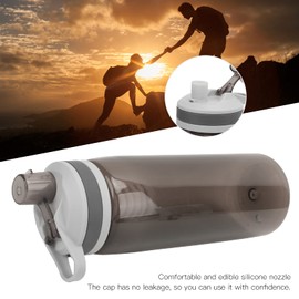 QANYEGN Filtered Water Bottle, Water Purifier Bottle, 770ml Portable Outdoor Water Purifier with Carabiner for Camping Hiking Emergency (Black)